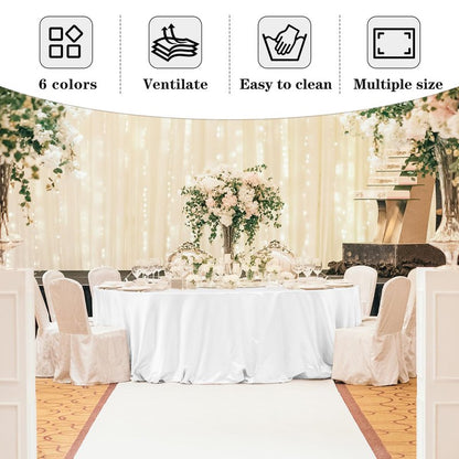 Fitable 6 Pack Black Round Table Clothes - 90 Inches in Diameter - Stain Resistant and Washable Tablecloths, Polyester Fabric Table Covers for Wedding, Party, Banquet, Gathering