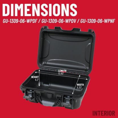 Gator Cases Titan Series Waterproof Utility/Equipment Case with Diced Foam Insert, 13.8" x 9.3" x 6.2" (GU-1309-06-WPDF)