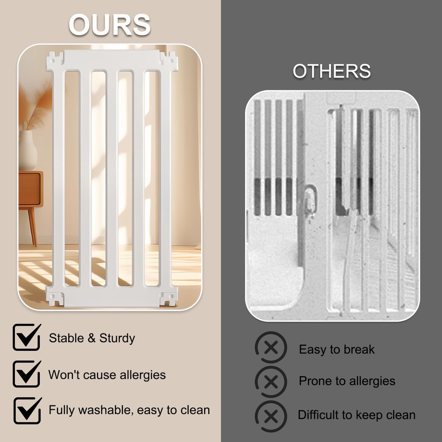 Dog Playpen with Locking Door - 12 Panels Indoor Puppy Play Pen & Pet Fence, 25.6 Inch Height Portable Playpen for Small Medium Dogs & Cats, Easy Set Up, Durable Plastic, White
