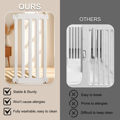 Dog Playpen with Locking Door - 12 Panels Indoor Puppy Play Pen & Pet Fence, 25.6 Inch Height Portable Playpen for Small Medium Dogs & Cats, Easy Set Up, Durable Plastic, White