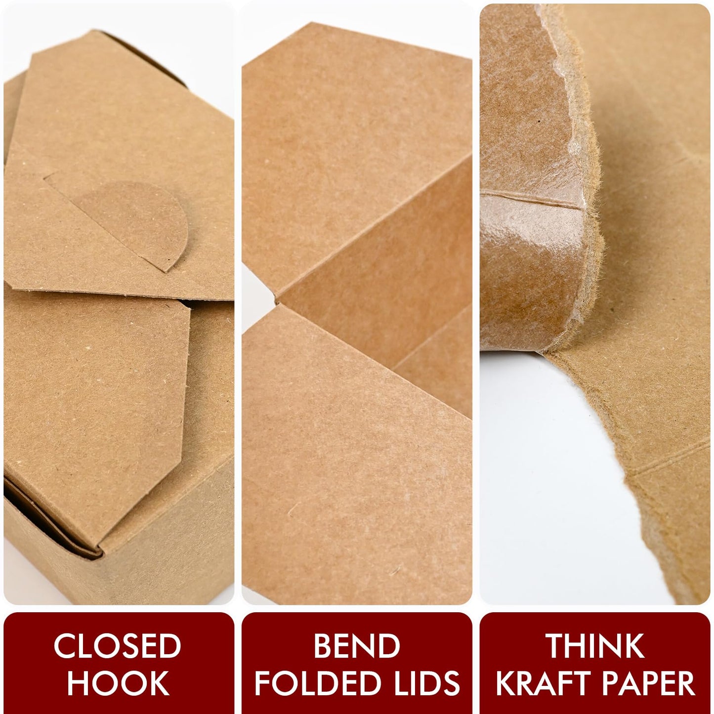 EcoDispose 71 oz Kraft Paper Pack of 200 Fold To Go Containers, Microwaveable Leak and Grease Proof Take Out Boxes for Lunch,Leftover and Restaurant