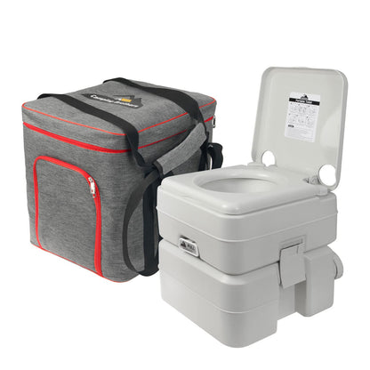 5.3 Gallon Portable Camping Toilet for Adults with Carry Bag – Extra Large Porta Potty for Adults Outdoors, RV, Boat | 286 LBS Capacity, 50 Flushes, Detachable Tanks, Carry Bag Included