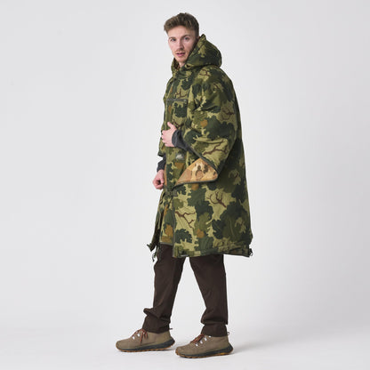 Helikon-Tex Swagman Roll – Mitchell Camo Leaf/Mitchell Camo Clouds Multi-Purpose Military Poncho, Woobie Blanket, Sleeping Bag & Emergency Jacket