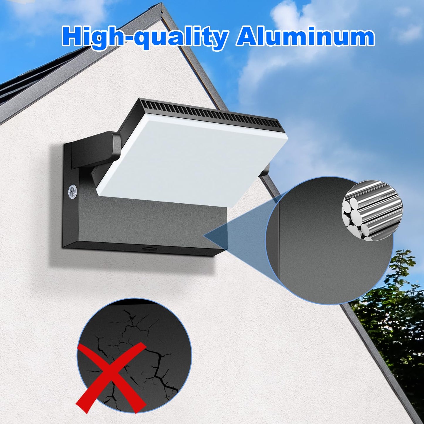 Juyace 120W LED Wall Pack Light Dusk to Dawn Outdoor Lighting Exterior Fixtures 360 °Rotation 5000K for Garage Yard Barn Area 4 Pack