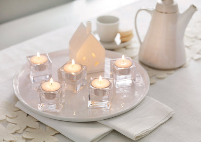 L'ner Tea Light Candles – Set of 100 Unscented Tea Lights – Burns Aprx. 4 Hours – Party & Ambience Candles – Restaurant Decorations