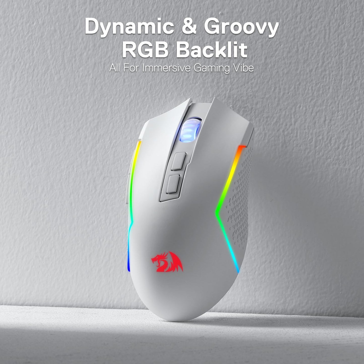 Redragon M693 Wireless Gaming Mouse, 8000 DPI Mice w/ 3-Mode Connection, BT & 2.4G Wireless, 7 Macro Buttons, Reliable Power Capacity for PC/Mac/Laptop