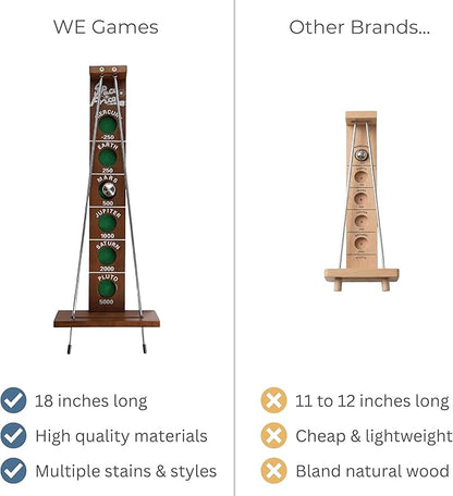 WE Games Shoot The Moon - a Classic 1940's Nostalgia Game - Solid Walnut Wood Stain - 18 inches