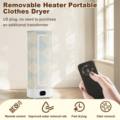 Portable Clothes Dryer, 1000W Foldable Automatic Drying Machine with Remote Control, Compact Laundry Dryer for Home, Apartment & Travel Use