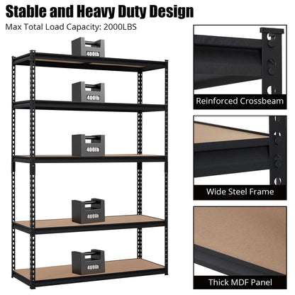 GarveeHome Heavy Duty Storage Shelves - 5 Tier 48 * 24 * 72 in, Adjustable Garage Storage Shelving, Metal Storage Utility Rack Shelf Unit