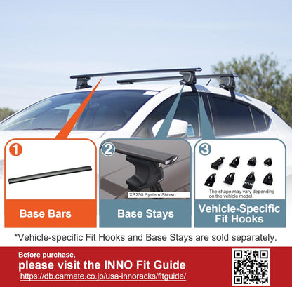 INNO XB138 Aero Reduced Noise Base Bars - 54-Inch (1 Bar) (Glass Blasted Black)