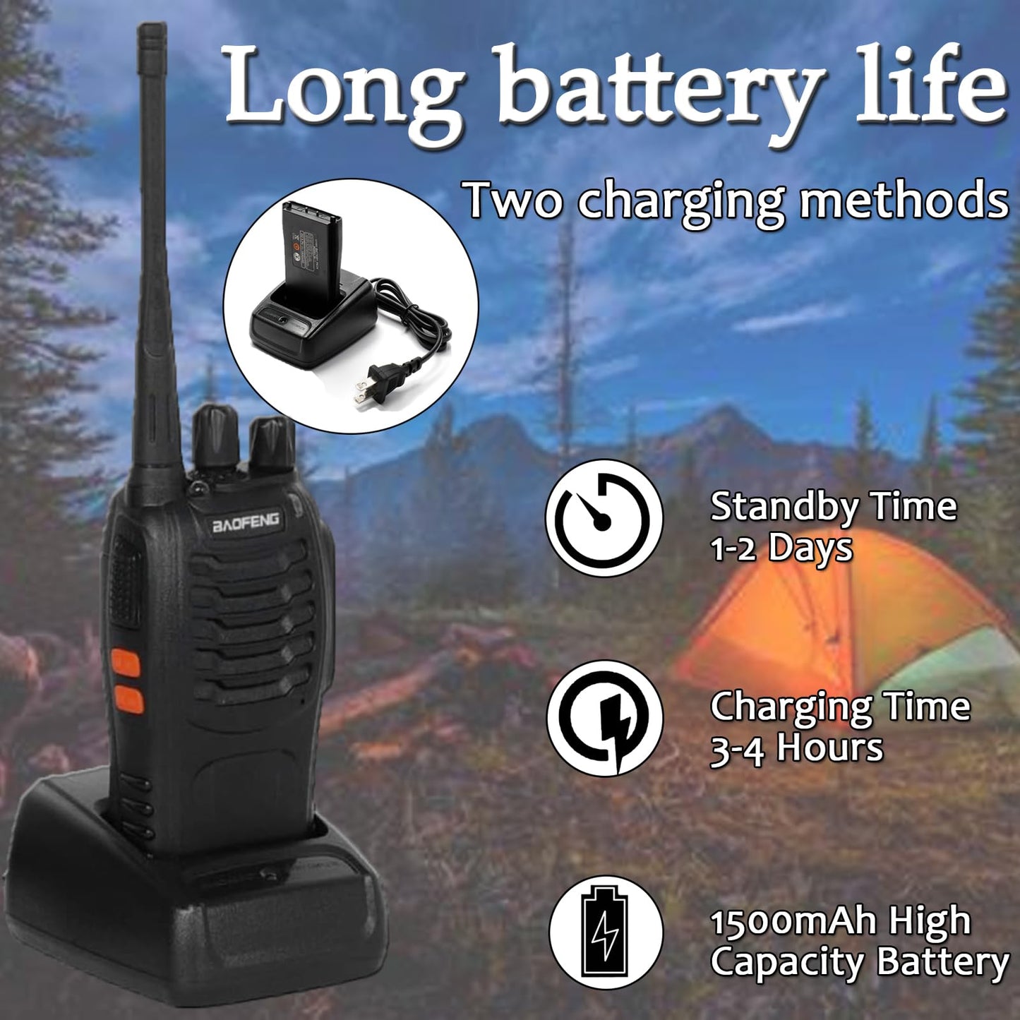 12 Pack BAOFENG BF-888S Walkie Talkies for Adults Long Range Handheld Two-Way Radios Rechargeable with Earpiece Mic,16 Channel Walky Talky with Flashlight for Team, School, Hunting, Skiing