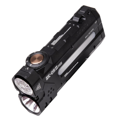 LOOP GEAR SK05 Pro 2 5000LM High Lumen Rechargeable Flashlight, EDC Flat Flash Light with Spot/Flood/Side Light & Strobe,IP68 Waterproof for Camping Hiking Emergency (Black)