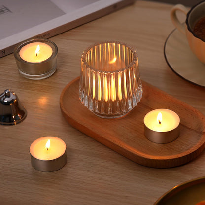 100 Pcs Soy Wax Tealight Candles,100% Natural- 6 Hours Long Burning Soy Tea Lights Candle, Paraffin-Free/Unscented Tea Candles for Party, Home, Wedding, Emergency