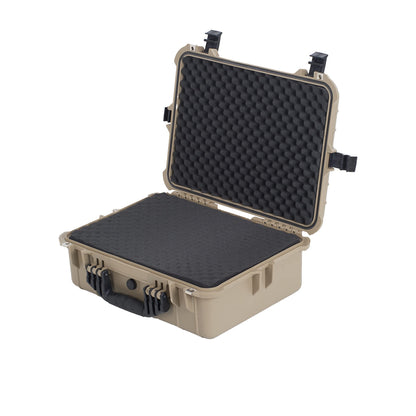 MEIJIA Portable IP67 Waterproof Protective Case,Hard Camera Case,Customized Fit Foam Inserted,Fit for Camera, Equipments, Lens,Drones,19.78“X15.77"x7.41"(Desert Tan)