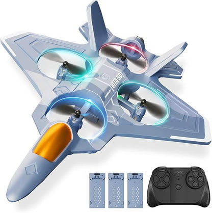 RC Planes with 3 Batteries for Kids Adults Foam Remote Control Airplane Jet Helicopter Drone Toys for Kids Adults 8-12 12-16 Remote Control Plane Airplane Toys with Led Lights