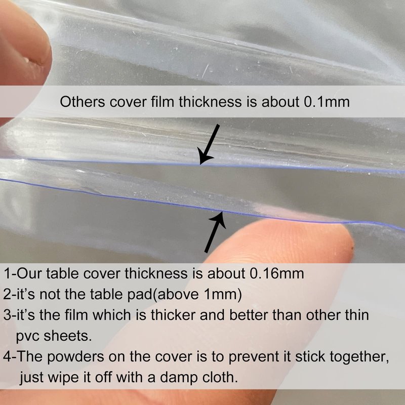LIBERECOO Clear Round Fitted Vinyl Tablecloth for 49-56" Diameter Tables - Heavy Duty Elasticized Table Cover Elastic Edged Plastic Table Cloth Protector