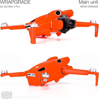 WRAPGRADE Skin Stickers Compatible with DJI Mini 4 Pro | Full Wrap (Neon Orange)