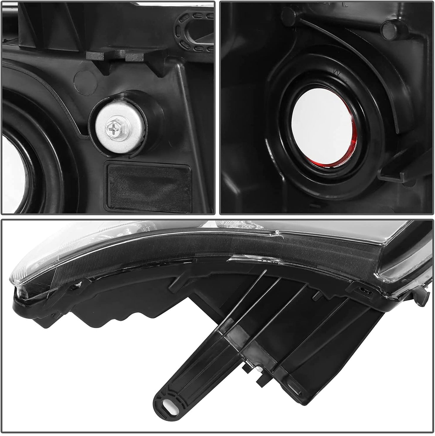 ISHARINGAUTOPARTS Headlight Assembly Compatible with 2007-2013 Chevy Silverado 1500, for 2007-2014 Silverado 2500 3500 2500HD 3500HD Replacement Headlamp Black Housing Clear Reflector