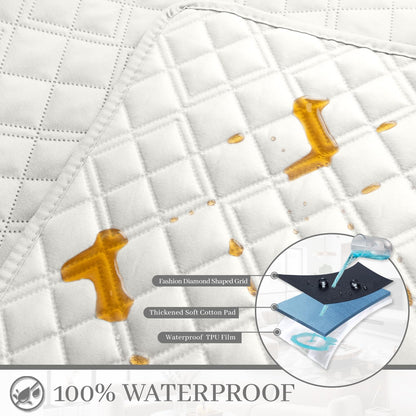 HYZOTEX Waterproof Sectional Couch Cover for Dogs, Extra Large L Shape Corner Sofa Cover, Non-Slip Washable U Shaped Sofa Slipcovers Furniture Protector (XX-Large, Ivory White)