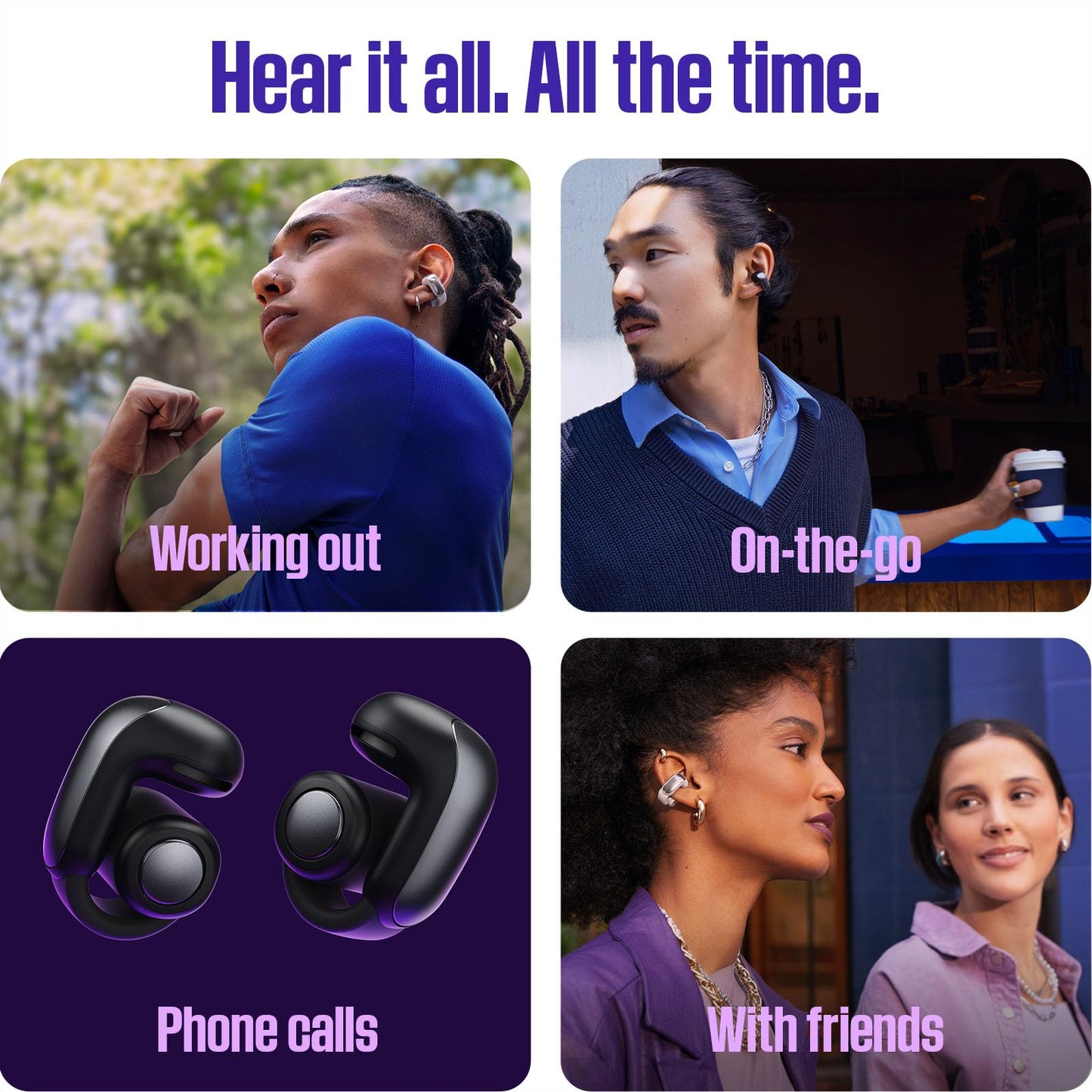 Bose Ultra Open Earbuds - Bluetooth Open Ear Earbuds with OpenAudio for Awareness, Clip-On Design for Comfort, Water Resistant, Up to 48 Hrs of Playtime, Desert Gold - Limited Edition Color