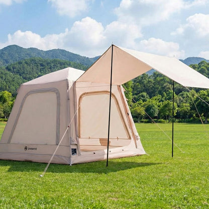 ShinHye Inflatable Tents for Camping - Blow up Tent with Awning and Pump, Easy Setup 4 Season Waterproof 420D Oxford Glamping Air Tents for Camping Adult 2/3/4 Person