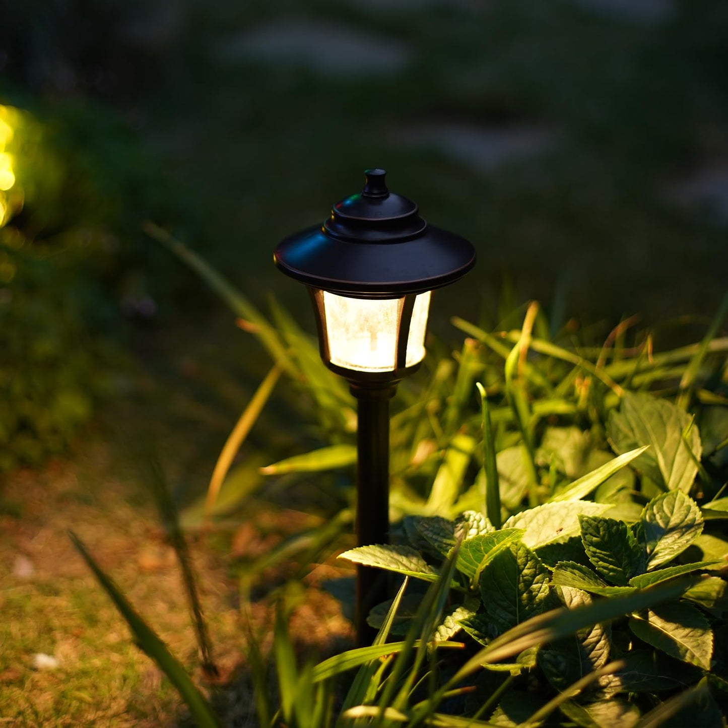 GOODSMANN Low Voltage Landscape Lighting Oil Rubbed Bronze 2PK Path Lights Low Voltage 3W LED 120 Lumen 3000K Warm White with Cable Connectors