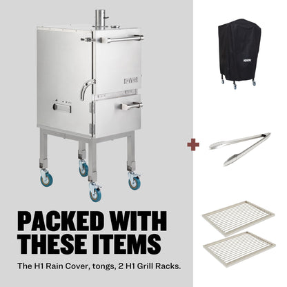 Keveri H1 Inox | | Multi-Purpose Stainless Steel Charcoal Oven | Grill, Smoker, Roast, Bake, Pizza Oven