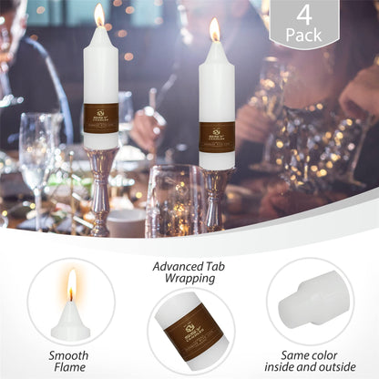 Short Candlesticks White Taper Candles - 5 Inch Dripless Candle Sticks Small Unscented Dinner Candles for Mother’s Day Wedding Table Centerpieces Home Party Decoration,4 Pack