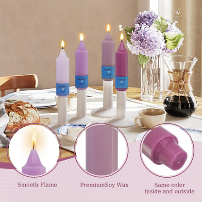 Smokeless Candlesticks Short Taper Candle,Unscented 5 Inches Gradient Pink Candle Sticks Dripless Tapered Candles for Home Décor Gifts