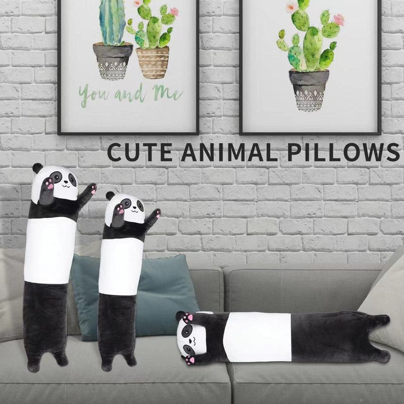 ROPELOK Panda Plush Body Throw Pillow, 35.4" Long Stuffed Animal Pillow, Kawaii Soft Panda Plush Toy for Kids Children Xmas Birthday Gifts