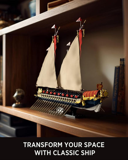 Nifeliz Galley Sailing Ship Building Set for Adults Galleass-Style Flagship Model Set for Display and Collection Ideal Gift for Ship Enthusiasts (1536 PCS NF10338)