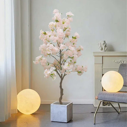 Artificial Cherry Blossom Tree, 6 Ft Indoor Decorative Plant with Pink, White and Champagne Silk Flowers (Pink)