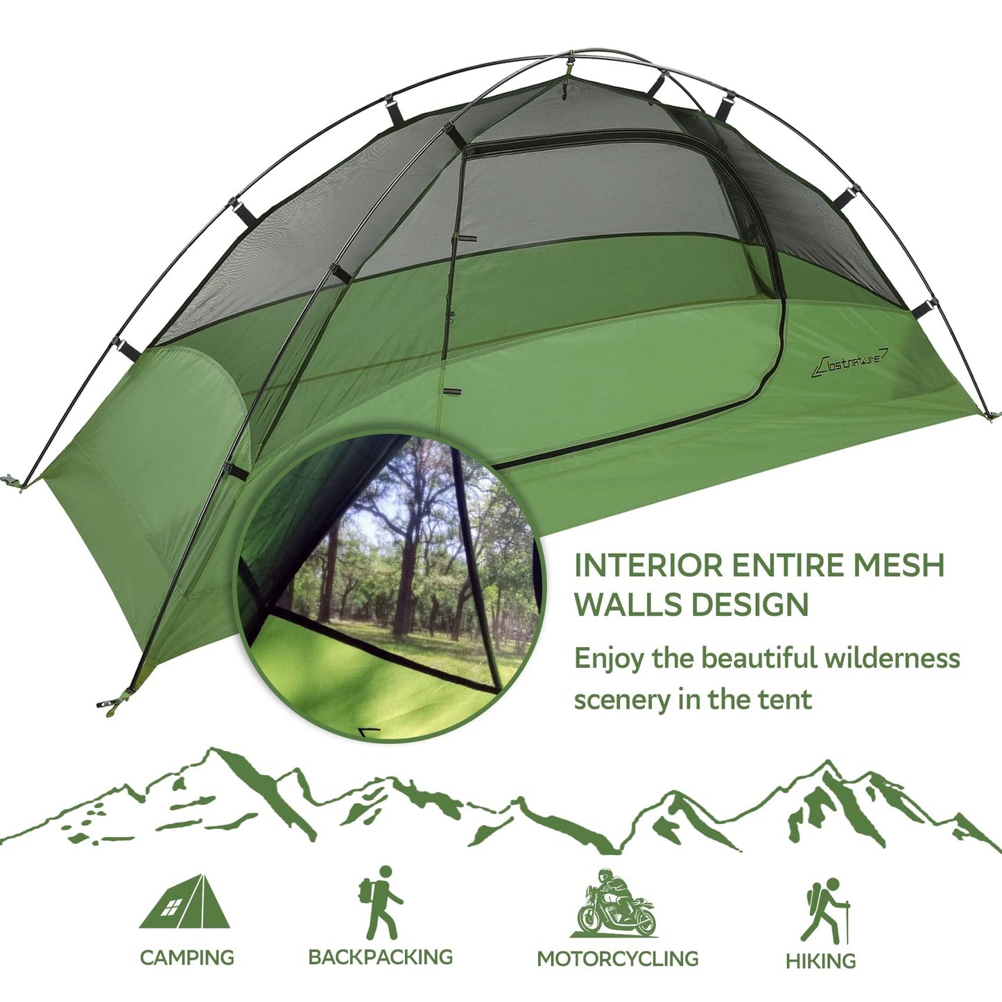 Clostnature Lightweight Tent for Backpacking - 4 Person Ultralight Backpacking Tent, Waterproof Easy Setup Camping Tent, Hiking Tents for Outdoor, Hiking and Mountaineering