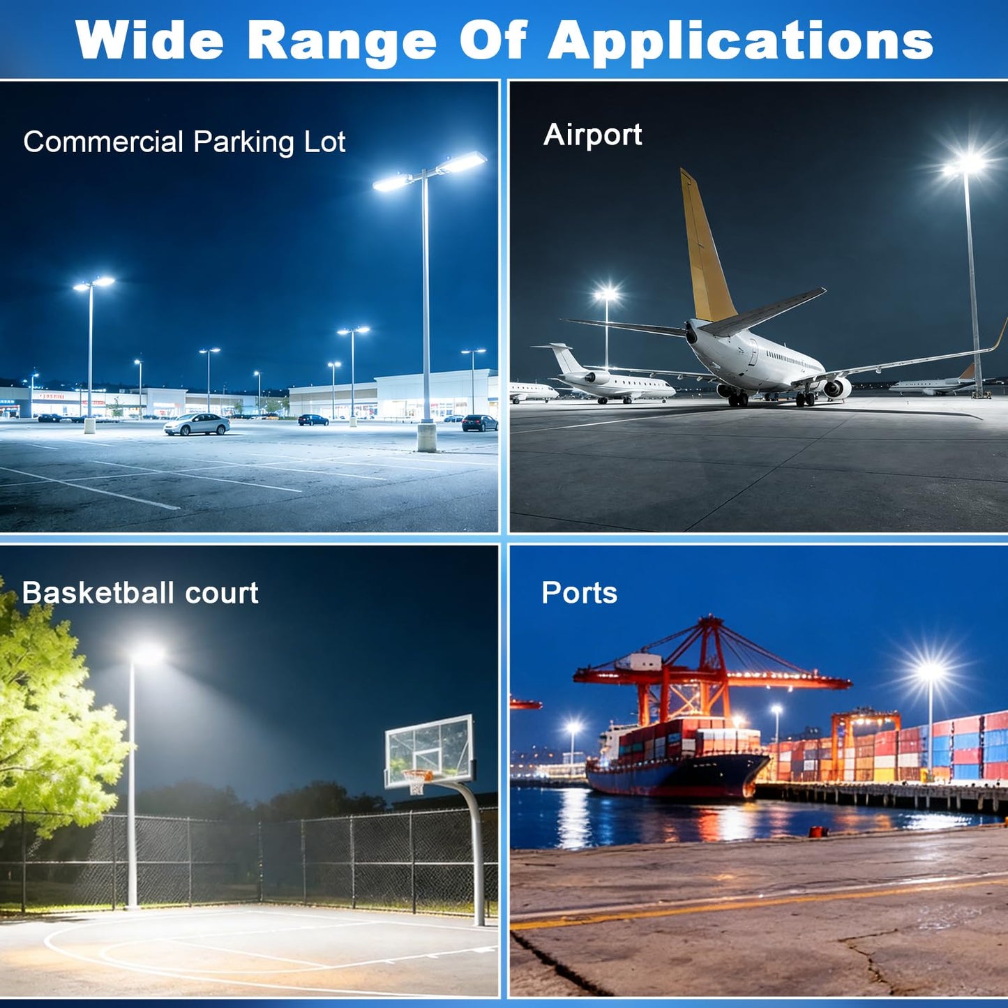 Dream Eeve 480W LED Parking Lot Light Slip Fitter Mount 72000LM Dusk to Dawn 5000K Led Flood Light Outdoor Commercial Security Area IP65 Waterproof 85-277V for Street Stadium Driveway