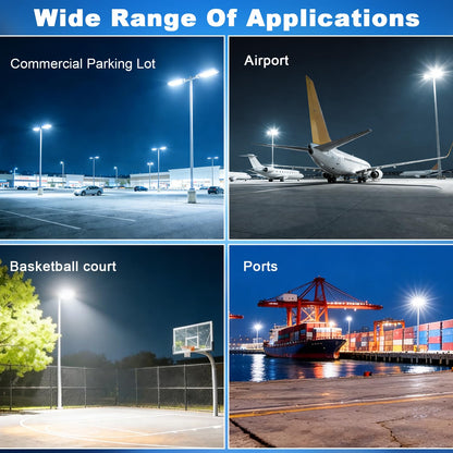 Dream Eeve 480W LED Parking Lot Light Slip Fitter Mount 72000LM Dusk to Dawn 5000K Led Flood Light Outdoor Commercial Security Area IP65 Waterproof 85-277V for Street Stadium Driveway