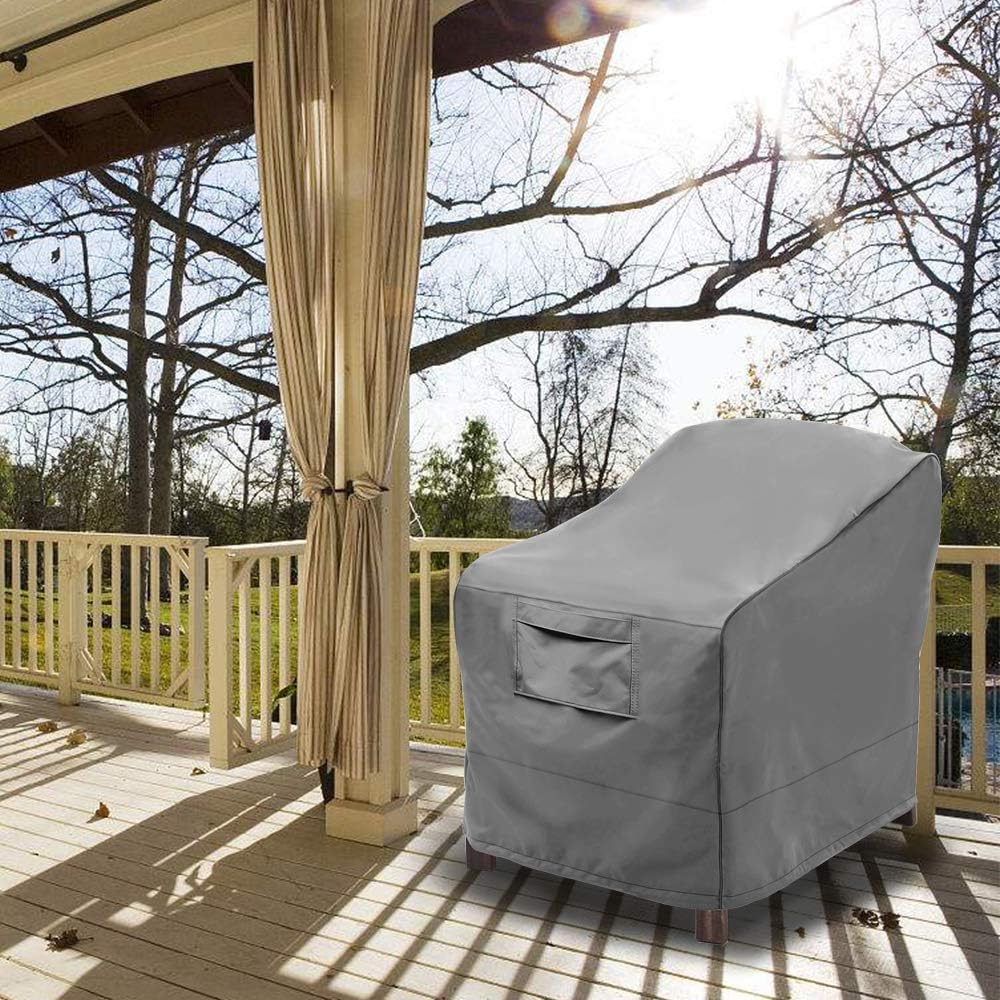 Vailge Patio Chair Covers - Heavy Duty Waterproof Lounge Deep Seat Covers | Large Grey (2 Pack)