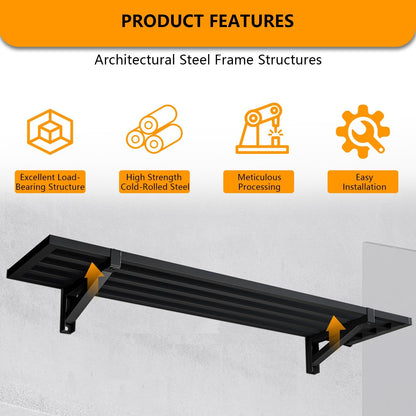 Noliven 4 Pack 1.5x4ft Garage Shelving Wall Mounted, 792lbs Load Capacity, Adjustable PowerTool Organizer, Heavy Duty Storage Rack, Ideal for Warehouse, Garage, Black