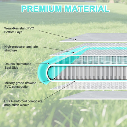 Inflatable Floating Dock, 6/8/10ft Swim Platform Floating Dock for Lakes, Non-Slip Air Dock Platform for Adults, Air Dock Platform with Detachable Ladder&Portable Carrying Bag, for Pool Beach Ocean