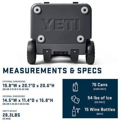 YETI Roadie Wheel Cooler, Charcoal, 48