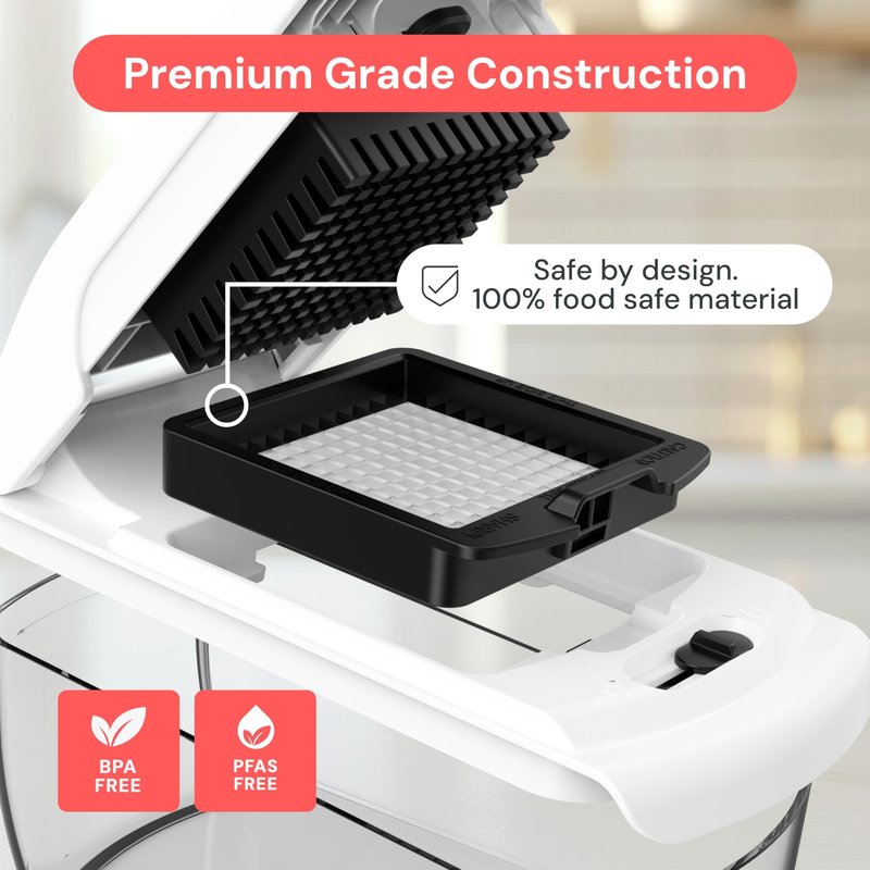 Fullstar The Original Pro Chopper - Vegetable Chopper and Slicer, Food Chopper with Container, Fruit Slicer, Kitchen Gadgets & Gifts, Home Essentials (6 in 1, White)