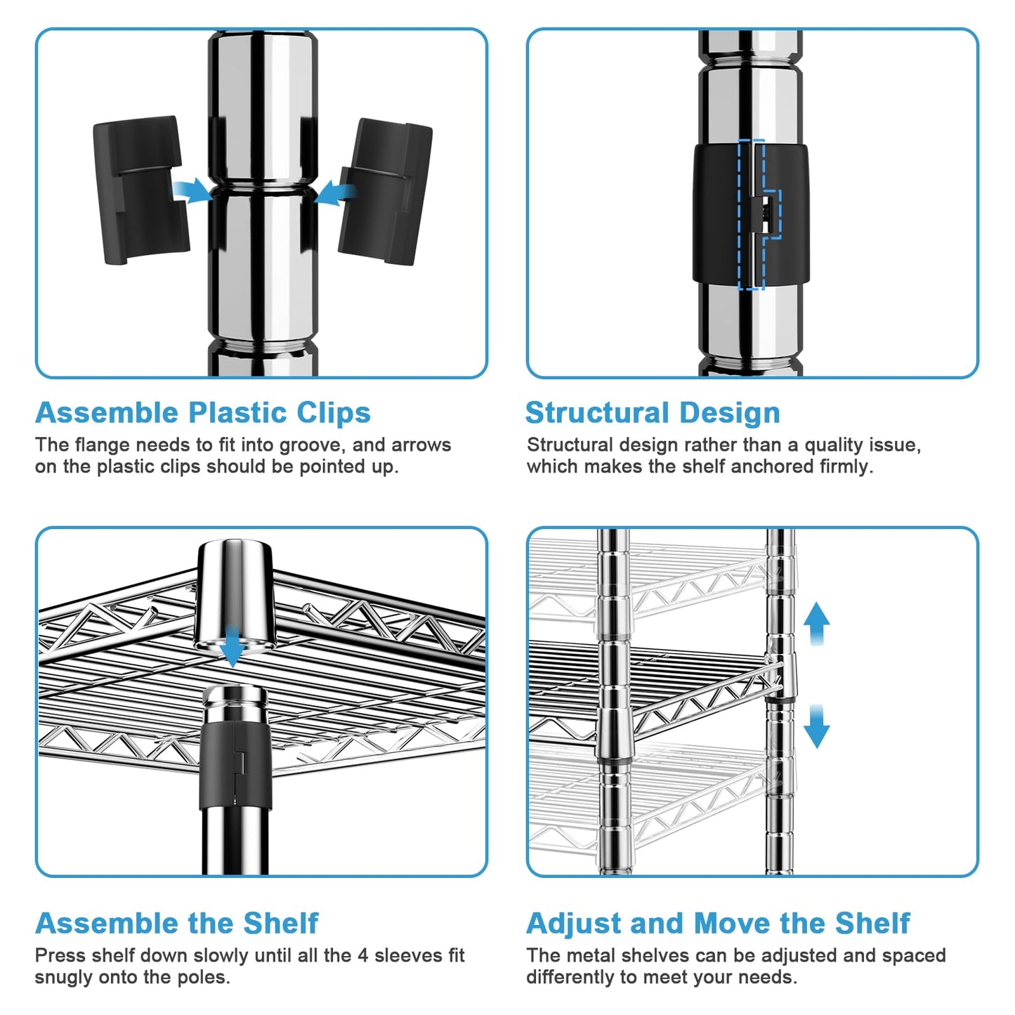 Ulif E1 Heavy Duty Closet Garment Rack, 6 Tiers Adjustable Metal Freestanding Expandable Clothing Storage with 4 Hanger Rods, Easy to Assemble Wardrobe, 71.4" H x (70" - 88.2") L x 14" D, Chrome