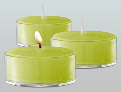 Olive Oil Tea Light Candles - 40 Pack - Clear Cup Unscented Travel, Centerpiece, Decorative Candle - 4.5 Hour Burn Time - by Ner Mitzvah