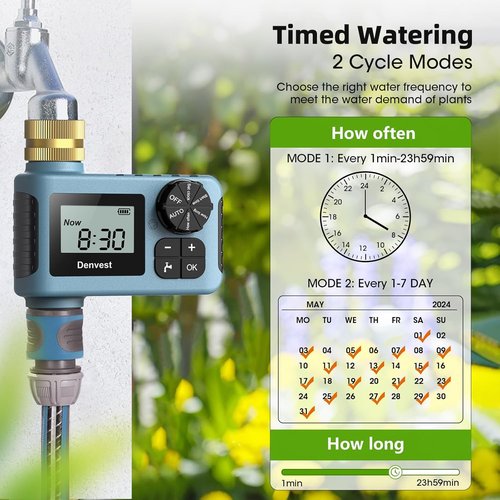 Brass Hose Timer by [Brand Name] - Efficient Water Control for Garden Hose | 1 Outlet with Rain Delay Feature