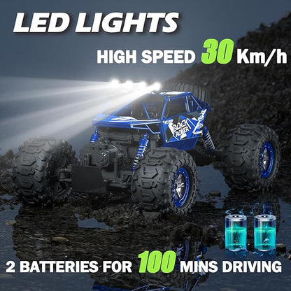 1:10 Scale Remote Control Car 48+ KM/H High Speed Amphibious RC Monster Truck 4WD Waterproof Off RC Road Car 2 Batteries 80Mins Play Toy Gift for Adults Kids Boys Girls