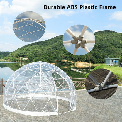 CZGBRO 12FT Garden Dome House, Outdoor Clear Dome Tent Shelter Geodesic Dome 5-7 Person for Backyard Patios, Canopy Gazebos Screen House Room Lean to Greenhouse