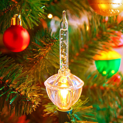 Minetom Bubble Lights Replacement Bulbs, C7 E12 Base, 14 Count, Multicolor Glass Xmas Decorations