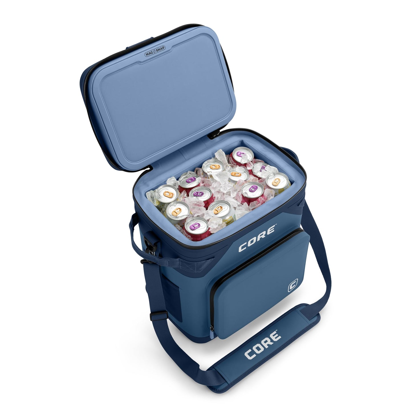 CORE Magnetic Leak Proof 36 Can Soft Cooler with Waterproof Zipper | Insulated Bag Portable Ice Chest Box | Best Soft Cooler for Food & Beverages for Tailgating, Car Camping, and Family Beach Picnics