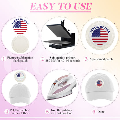 30 Pieces Sublimation Patches 3 Shapes Fabric Iron on Blank Patches Sublimation Blank for DIY Crafts Hat Caps Clothes Shoes Bags Backpacks Uniforms(Beige)