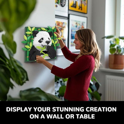 Panda Animal 3D Wall Art Micro Mini Building Blocks Set Unique Home Wall Decor or Table Display No Compatible with Lego Ideal Gift Toy for Adults &amp Boys Girls 14+ (1142 PCS)