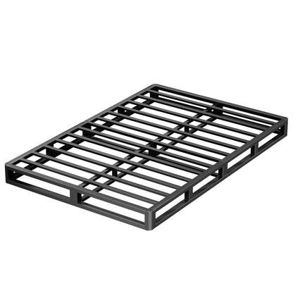 VIPSHOW 5 Inch Full Metal Bed Frame Round Corner Low Platform Bed Frames 3000 LBS Heavy Duty Steel Slats Support Mattress Foundation No Box Spring Needed, Noise Free, Easy Assembly, Black